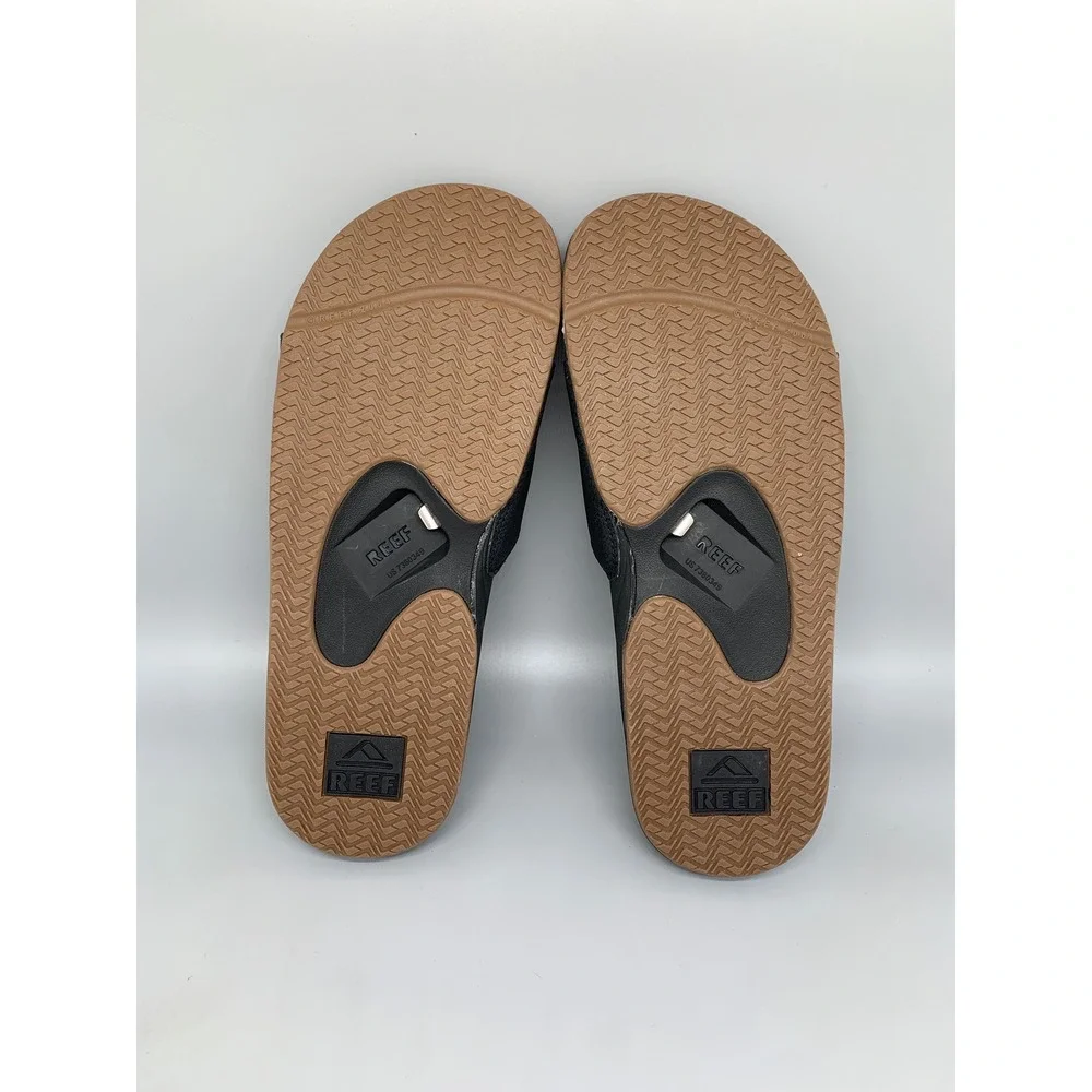 Reef Fanning Slide Black Silver Sandals CI3632 Men's Sz 11 NEW